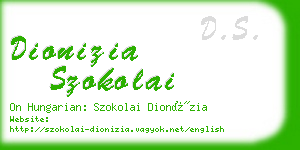 dionizia szokolai business card